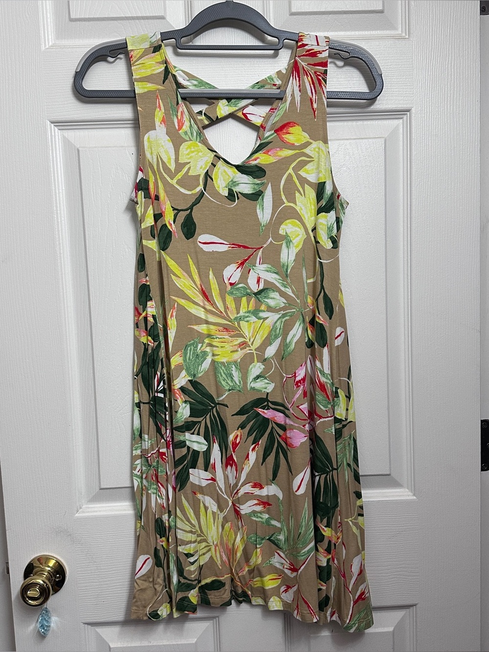 Beige Floral Dress